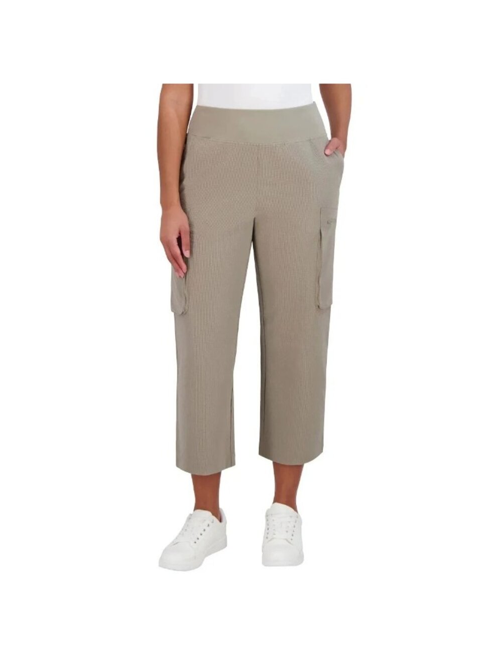 NWT Sage Collective Women's M Beige Textured Cargo Crop Pants